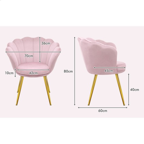 ALFORDSON Armchair Lounge Chair Upholstered Accent Chair Velvet Sofa Couch Pink - Picture 8 of 10