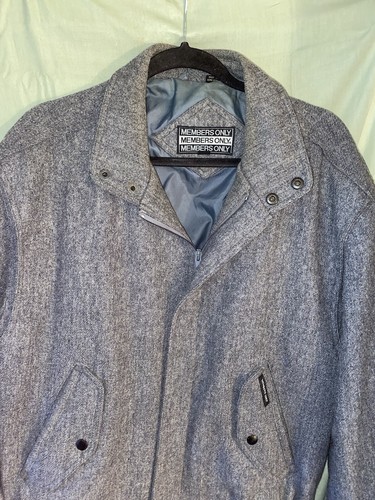 Members Only Wool Full Zip Insulated Coat Jacket Gray - Men's Large - Picture 1 of 13