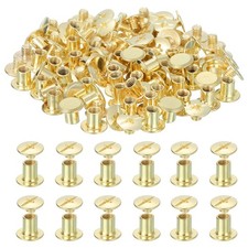 11mm Chicago Screws Leather Rivets, 60 Set Leather Rivets, Gold Tone