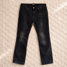 Smog Herren Jeans W30 L32 Schwarz Washed Look Baumwolle | C008