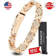Feraco Pure Copper Bracelets for Women, Ultra Strength Magnetic Therapy Bracelet