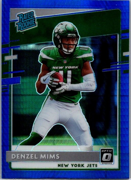 2020 Donruss Optic #173 Denzel Mims Blue Hyper