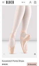 Bloch Euro Stretch Pointe Shoes 6xxx (us womens size 8 wide) 