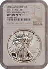 2011-P NGC PF70 25th Reverse Proof American Silver Eagle from 25th Eagle Set