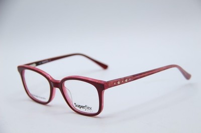 NEW SUPERFLEX SFK-244 S310 RED AUTHENTIC EYEGLASSES 46-16