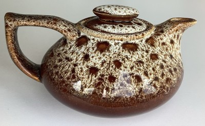 Vintage Kernewek Keramik Ovoid Waben Tropfglasur Teekanne - 19 cm Länge - sehr guter Zustand