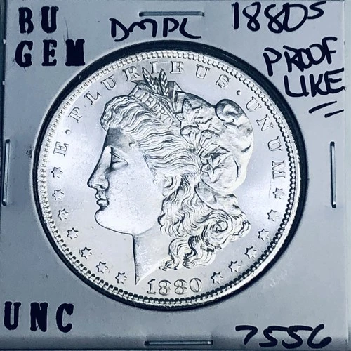1880 S BU GEM MORGAN SILVER DOLLAR UNC MS+++ U.S. MINT RARE COIN 7556
