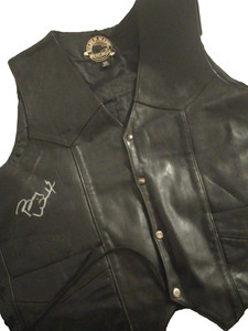 Barry Windham Leather Biker Vest Autographed Memorabilia/Collectible