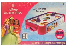 Disney Princess Electronic Tabletop Air Hockey Wood- New In Box