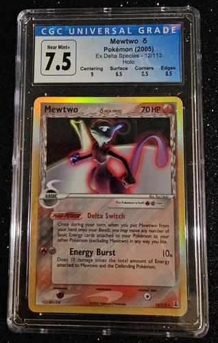CGC 7.5 Mewtwo 2005 Ex Delta Species 12/113  Holo