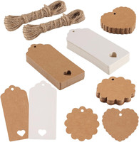 100 StüCk GeschenkanhäNger Kraftpapier, Kraftpapier AnhäNger Zum Beschriften Pap
