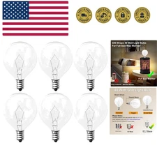 40 Watt E12 Candelabra Base Round Bulbs,G50 Light Bulbs for Full Size Scentsy...