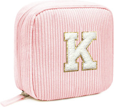 Birthday Gifts for Women Small Personalized Initial Monogram Makeup Bag,Preppy C