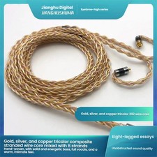 gold, silver and copper hybrid twist earphone upgrade cable 2.5/4.4/3.5 balance