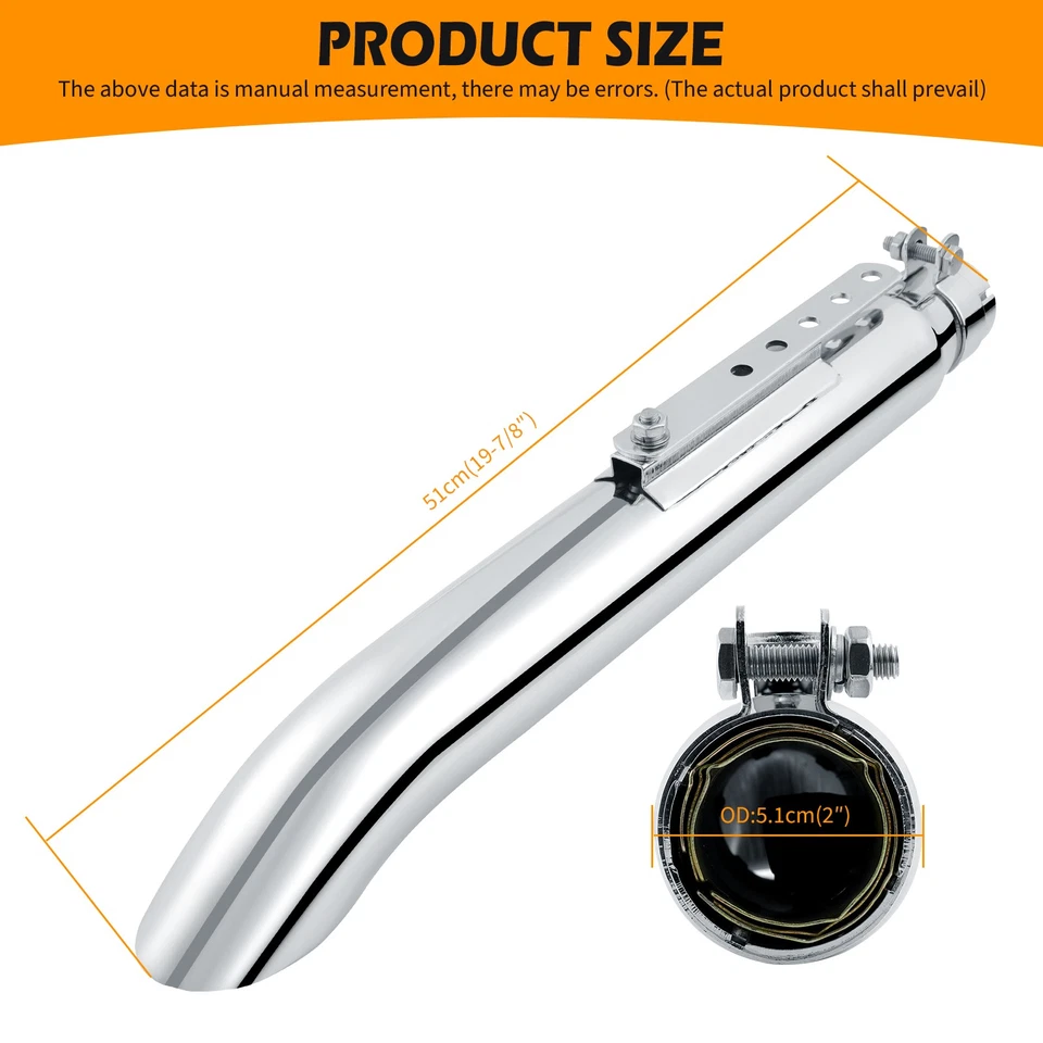 2x 20" Motorcycle Exhaust Pipe Silencer Muffler For Yamaha XJ750 XJ700 XJ650 550 - image 2 of 4