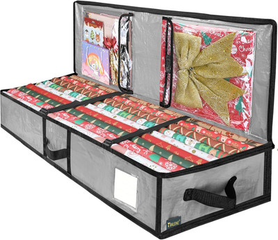SOFT Christmas Wrapping Paper Storage Bag, 40'' Durable PE Gift Wrap Storage Bag