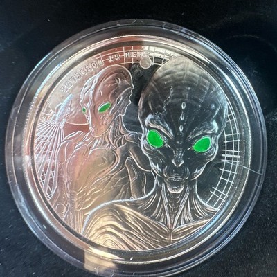 Scottsdale Mint Alien 2023 Rep. of Ghana 20 Cedis 1 oz Silber 0.999 Color Proof