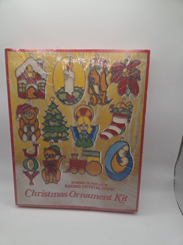 Vintage Aaron Supply Stain Glass Look Christmas Ornaments Baking  ACK 6 Sealed