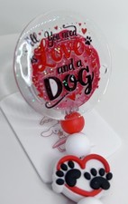 Love My Dog Puppy Badge Reel Retractable Hand...