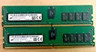 Lot of 2 Micron 16GB DDR4-2666 ECC Registered RDIMM PC4-2666V Server RAM