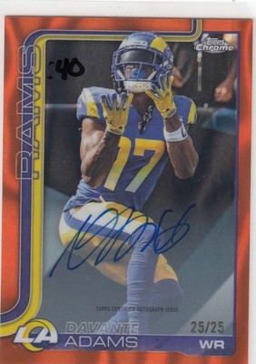 2025 Topps Chrome Devonte Adams Orange Autograph Bookend 25/25 On Card Auto Z5