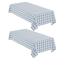 Checkered Tablecloth Rectangle, 2 Pack Gingham Table Cloths Waterproof Wrinkl...