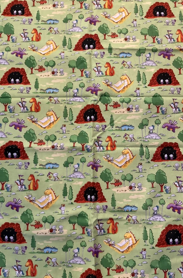 "Tela DRAGONES Riley Blake Designs por Ben Byrd Knights Cave Forest 44"" ancho x por comprar" Foto 2 de 4