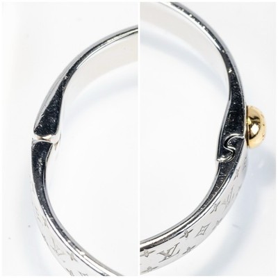Louis Vuitton LV Nanogram Cuff Bracelet M00249 Bangle Silver  display picture 2