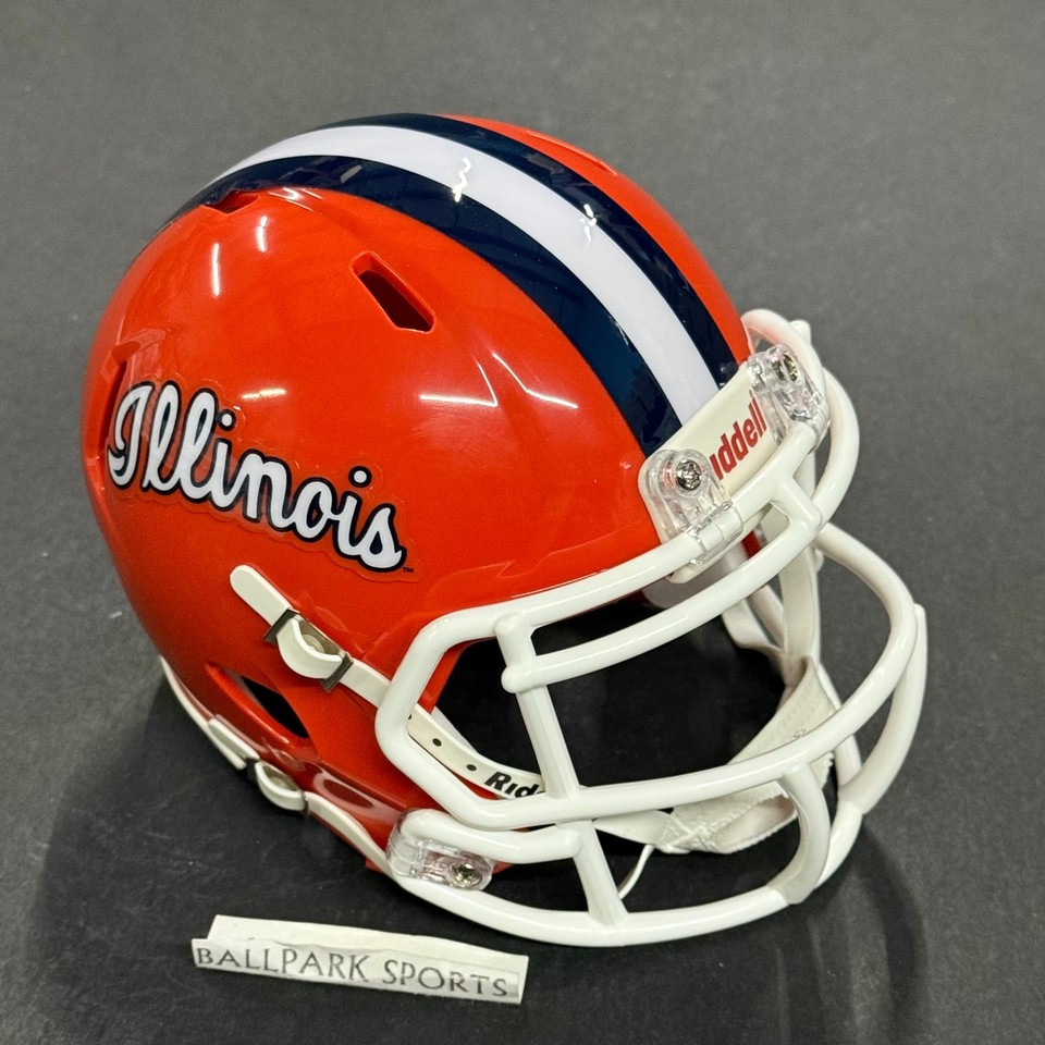 Illinois Illini SCRIPT LOGO Speed Mini Helmet Riddell NCAA Licensed ...