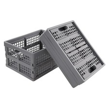 15 Liter Collapsible Storage Crate, Foldable Plastic Crates Set of 4