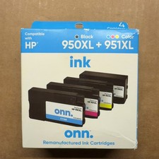 ONN Re-manufactured for HP 950XL 951XL Ink Cartridges 4 Pack Officejet Pro
