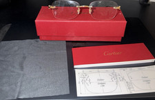 Cartier CT0280O Rimless Gold Eyeglass Frames 55mm with Case, Box, Documentation