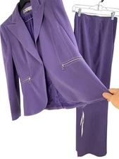 Travis Ayers Purple Two-Piece Pantsuit Size 12/14  RM10201 NWT Lined Blazer