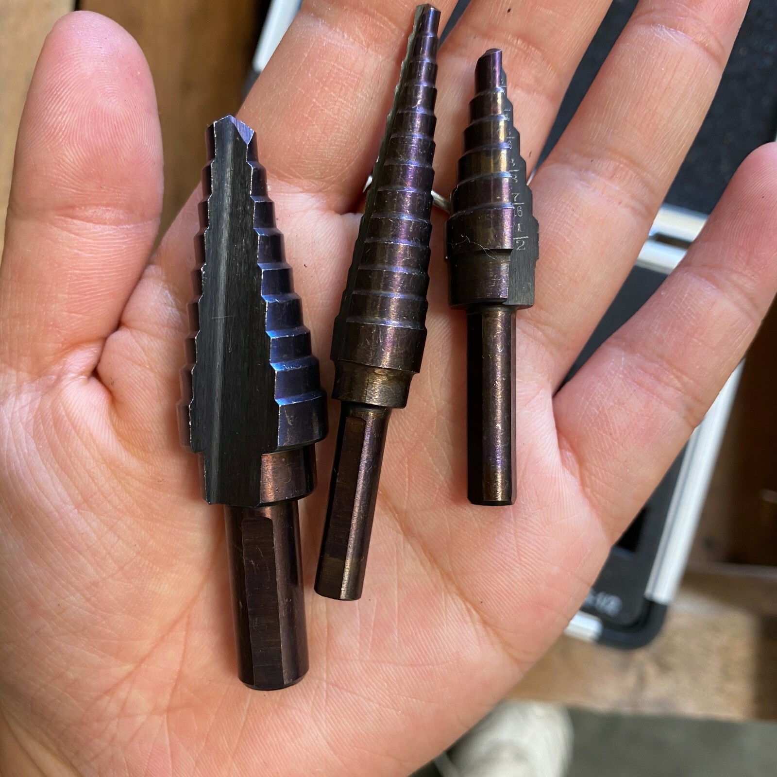 USA 5Pcs Large Metal Step Drill Bit Set HSS Multiple Hole 50 Sizes w