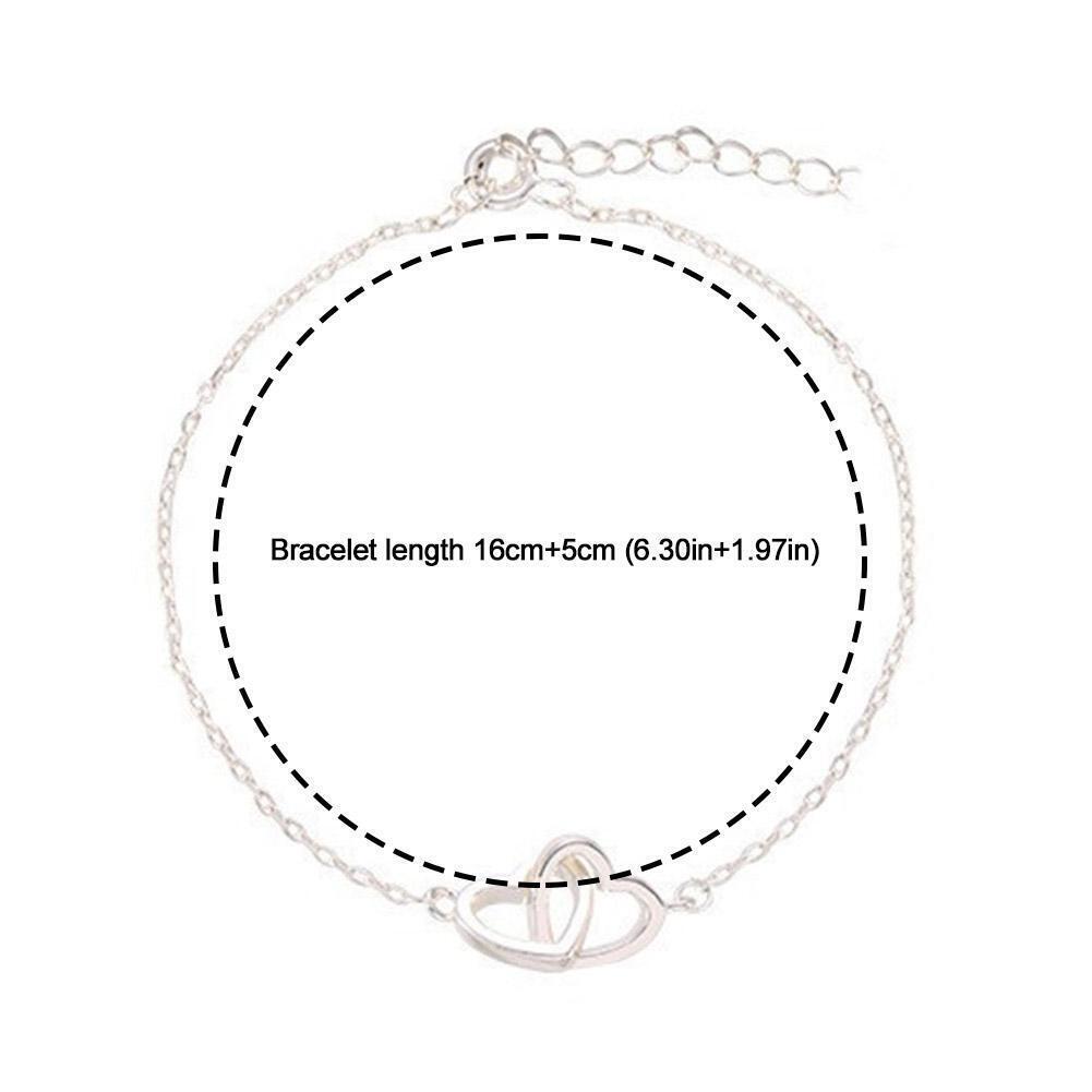 Heart Double Sided Silver Bracelet Adjustable Bracelet Heart Double Sided Silver Bracelet Adjustable Bracelet