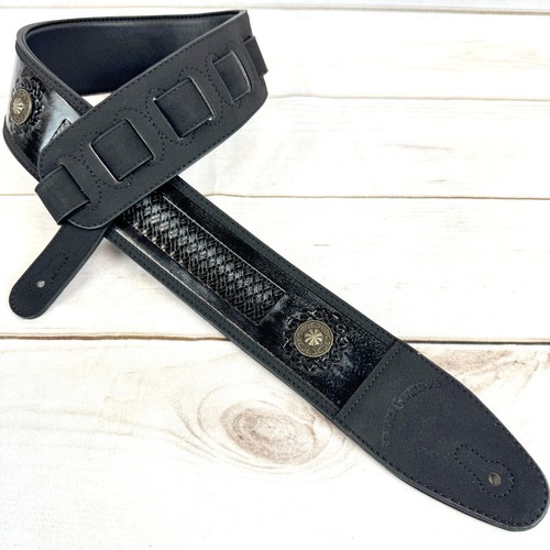 Correa acolchada Walker & Williams GE-102 antigua negra tejida Barcelona con latón - Imagen 17 de 18