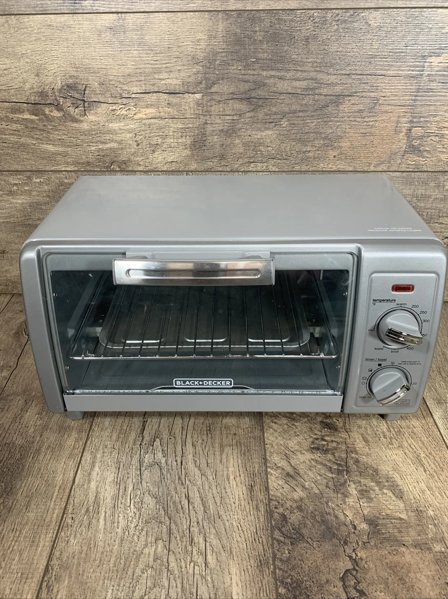 BLACK+DECKER 4 Slice Toaster Oven Stainless Steel, Bake Chicken, Broil  Vegetable