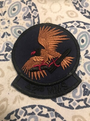 Rare Vtg 70s 80s 42nd Munitions Maintenance Squadron Patch 3  USAF Subdued Eagle