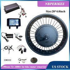 US stock:20 4.0in 190mm 72v 3000w Fat bike motor wheel kit Sabvoton controller .