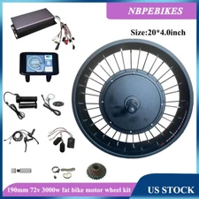 US stock:20*4.0in 190mm 72v 3000w Fat bike motor wheel kit(Sabvoton controller).