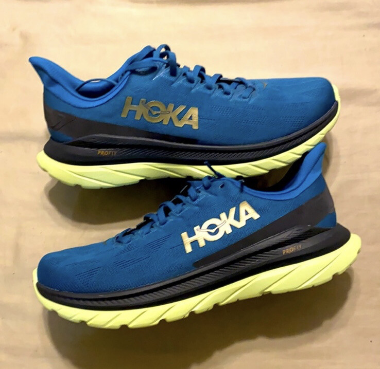 Hoka One One Mach 4 Men Blue / Black Running Shoes/ Sneakers - SZ
