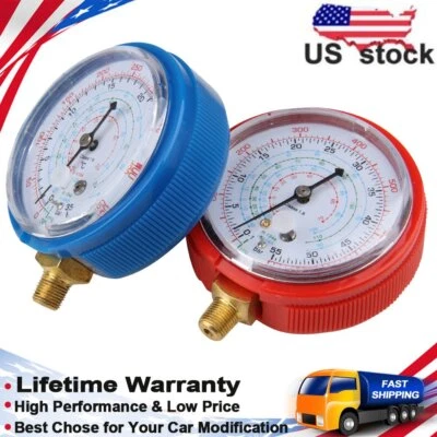 CARBOLE NEW A/C Air Conditioner Low & High Pressure Gauge PSI KPA R/ B Air Conditioner