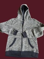   NWT Boy  s Youth Size 8, LRScoop Navy Blue/White Marled Hooded Jacket