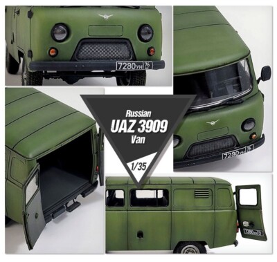未組立 ズベズダ 1/35 UAZ 3909 Academy 1/35 Russian UAZ 3909 Van Truck Retro Car Zvezda Plastic