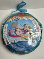 SwimWays Baby Spring Pool Float Sun Canopy - Swim Step 1 - 9-24 Months Pink
