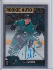 2016-17 O-Pee-Chee Platinum Rookie Autographs Timo Meier RC - SHARKS (B)