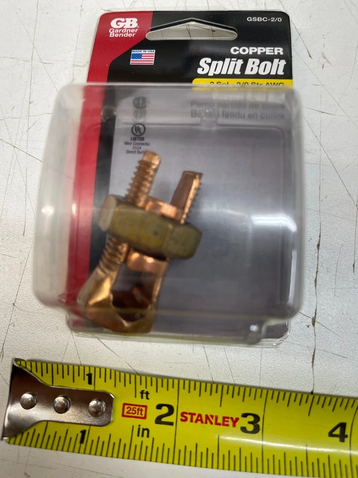 Conectores de perno dividido Gardner Bender GSBC-2/0N serie GSBC 2/0 AWG cobre sólido  Foto 2 de 3