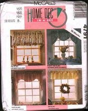 4791 Vintage McCalls SEWING Pattern Home Window Decor Valance Home dec in a sec