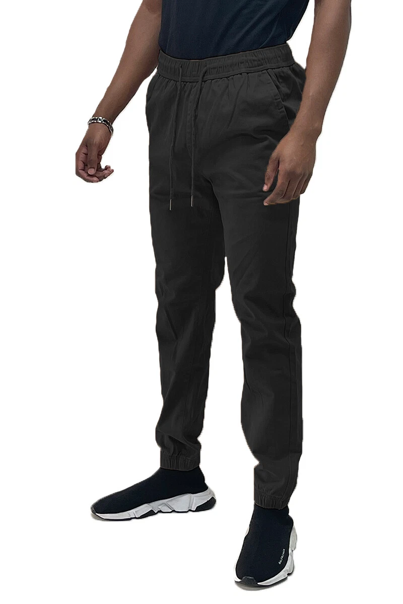Mens Cargo Jogger Pants Soft Cotton Twill With Stretch Comfort