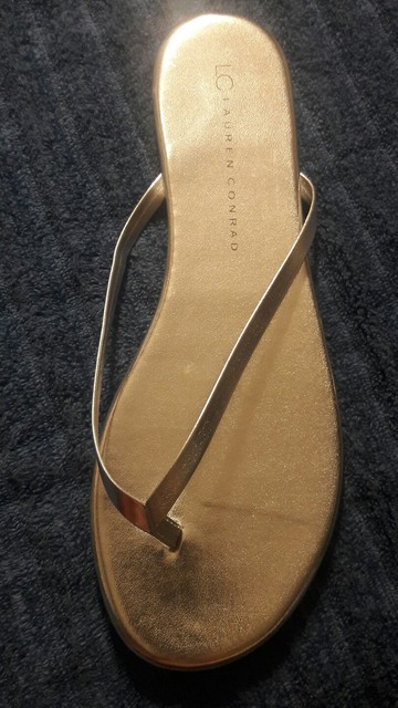 Women's LC LAUREN CONRAD VALENCIA Silver 10 Flip Flops Thongs Sandals Shoes NEW | eBay